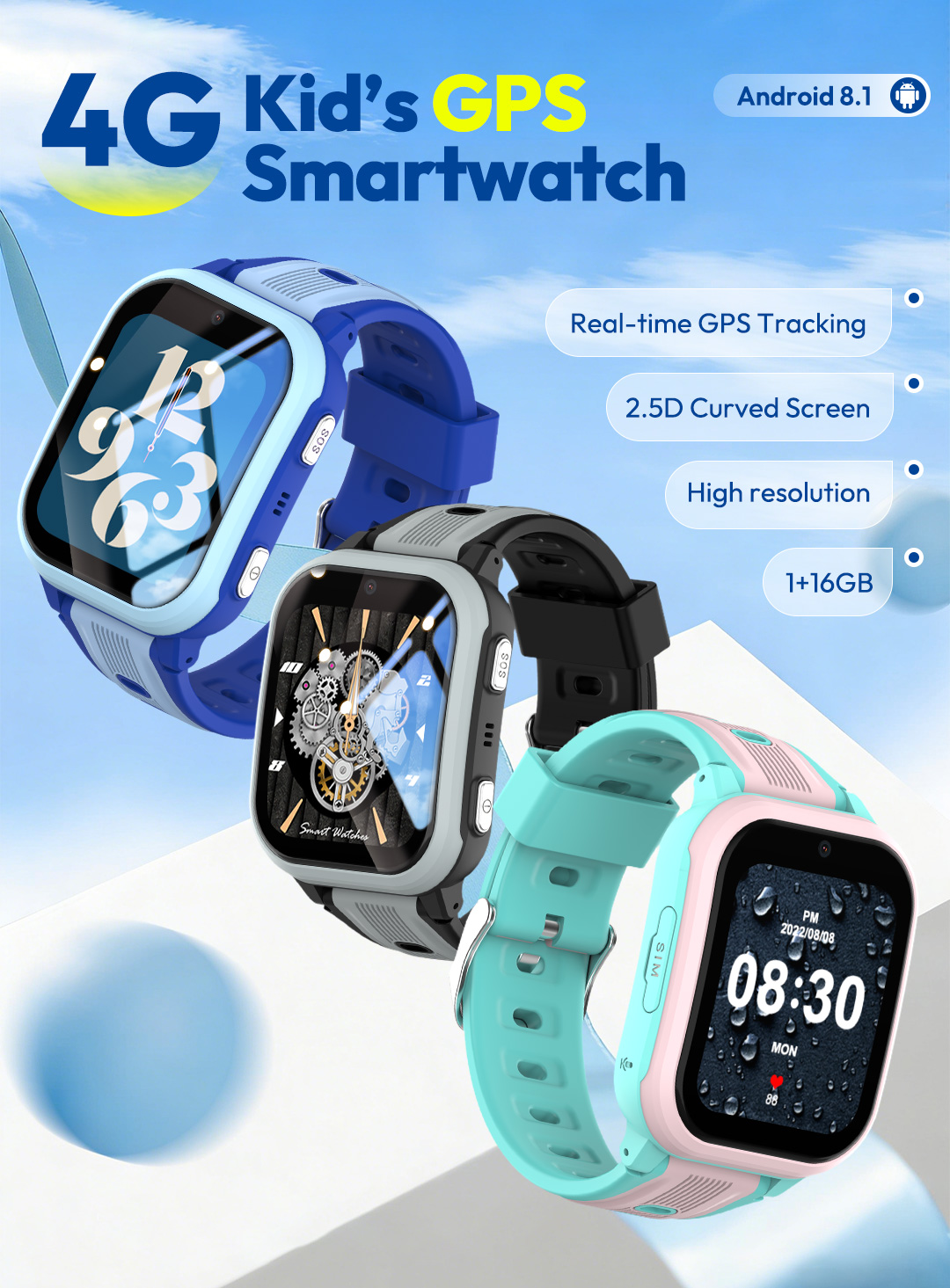 Smartwatch Watches For Kids With Gps - Relógio Inteligente Infantil Wonlex 4G KT41