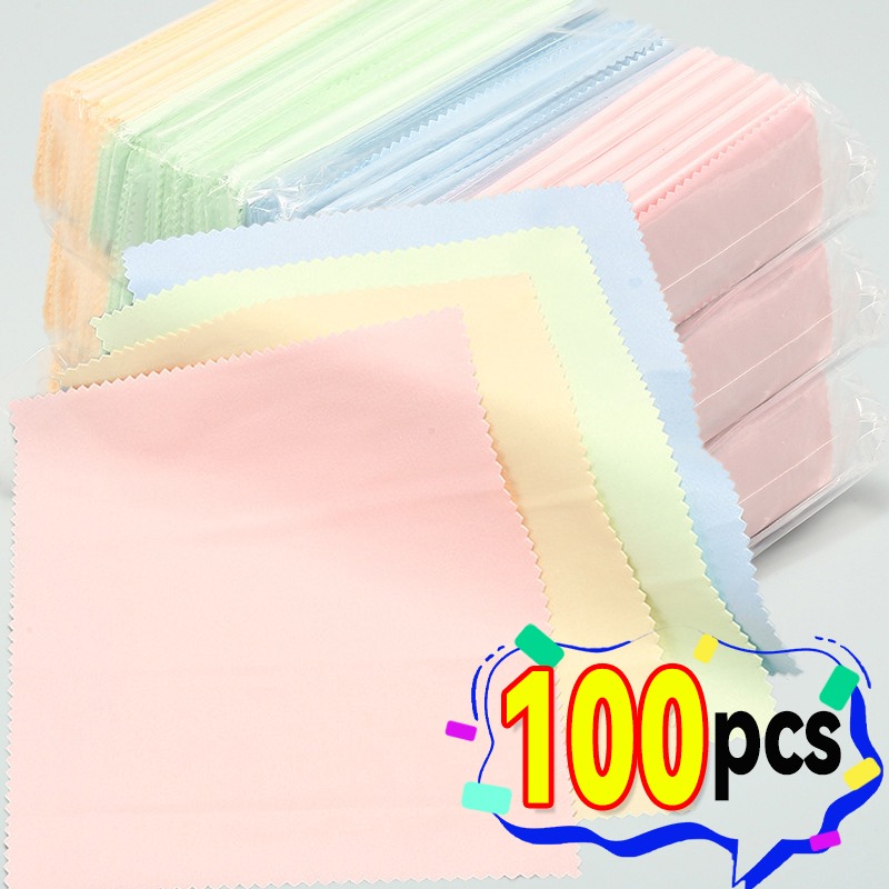 Watch Polishing Cloth - 10-100 pçs prata polimento óculos panos