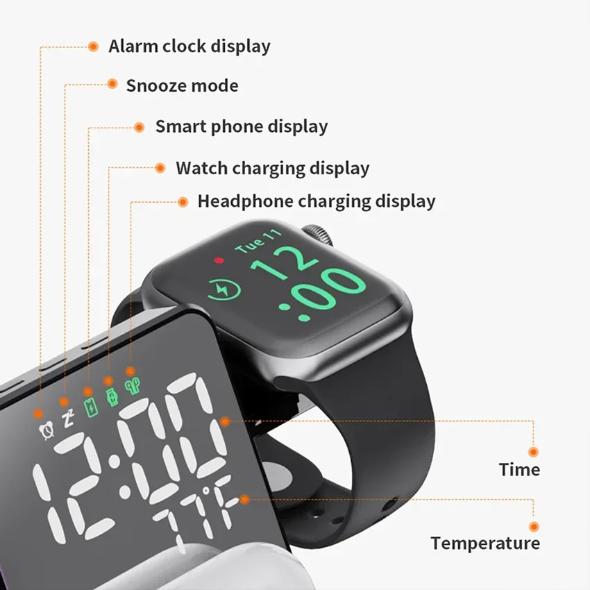 Carregador sem fio despertador - Smartwatch Watches Compatible With Iphone avaliação e preço