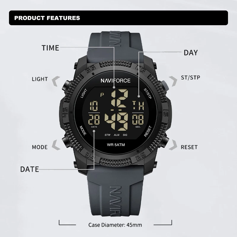 Novo Estilo NAVIFORCE Relógio  - Tide Watch Surf avaliação e preço
