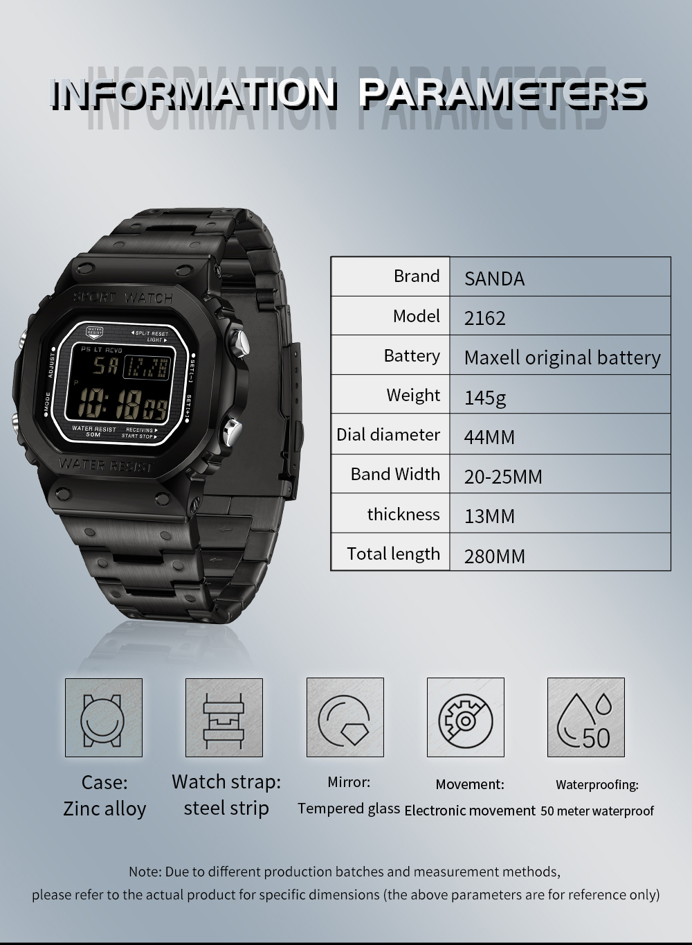 SANDA 2162 Relógio Digital Ele - Tide Watch Surf avaliação e preço