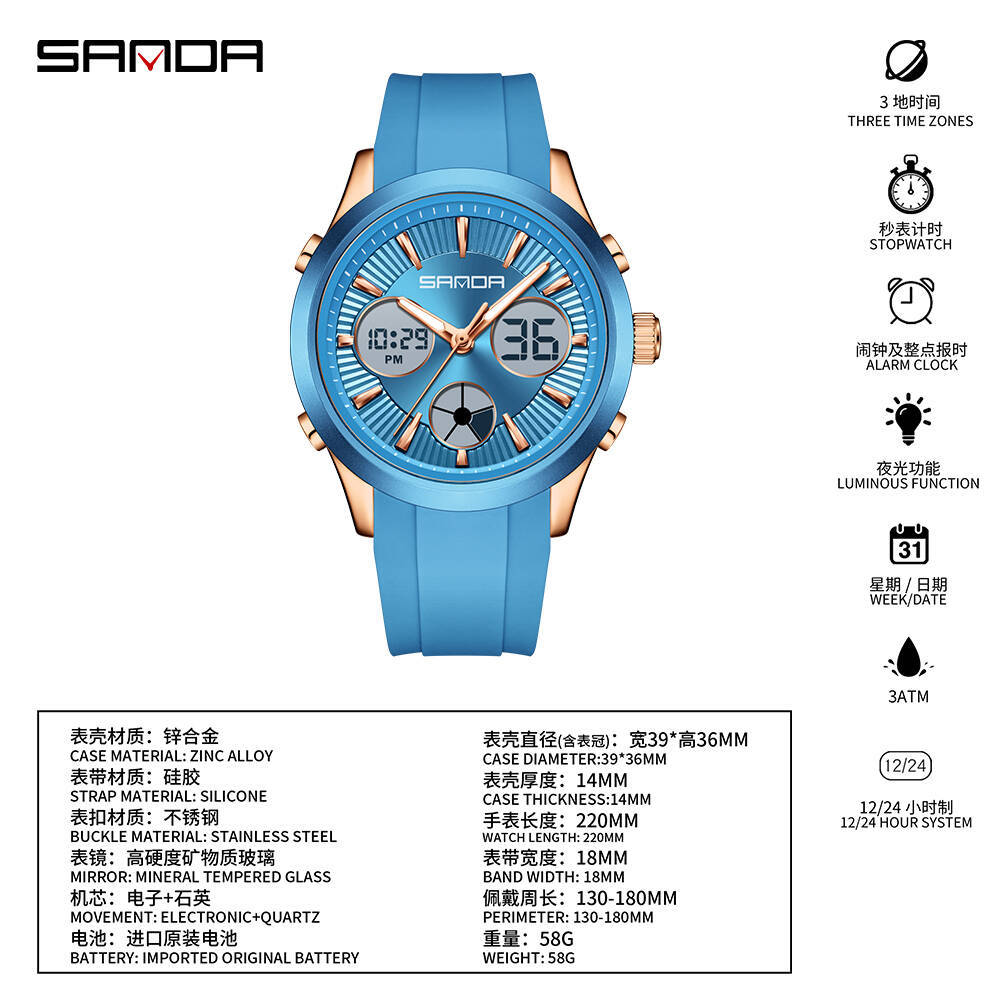 Relógio eletrônico SANDA lumin - Watches Ladies Smartwatch avaliação e preço