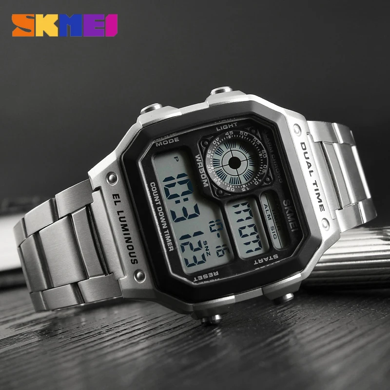 Skmei 1335 relógio digital par - Tide Watch Surf avaliação e preço