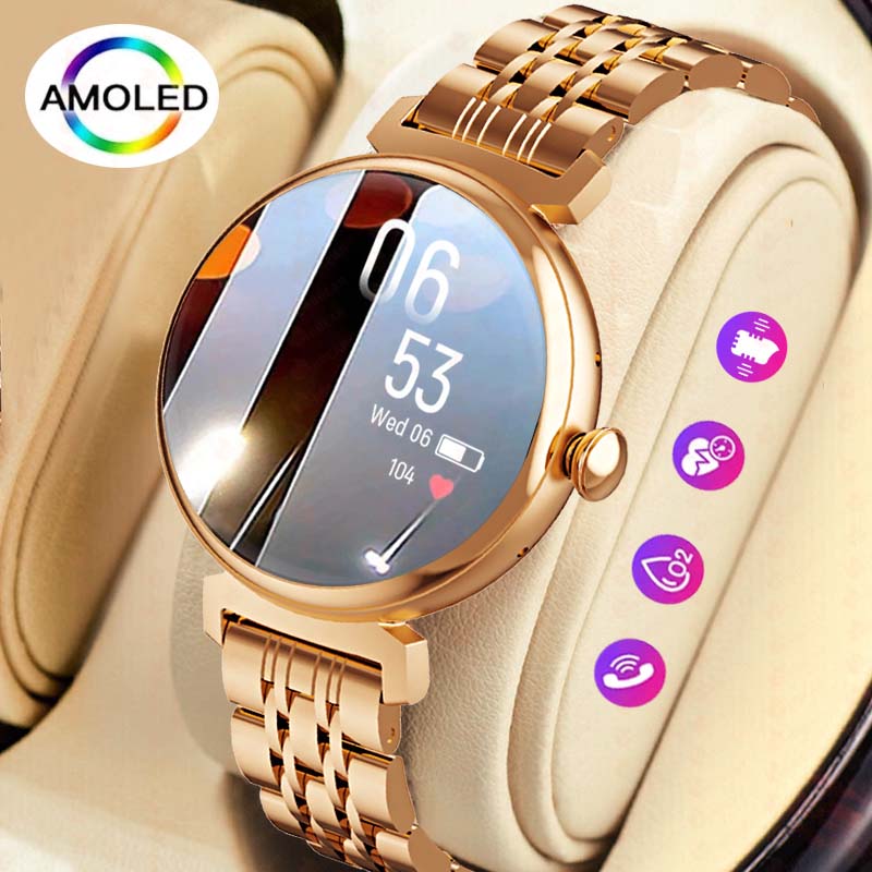 Smart Watch com tela AMOLED pa - Watches Ladies Smartwatch avaliação e preço