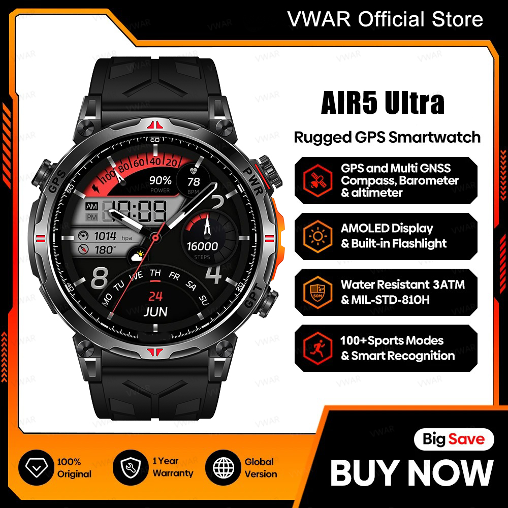 Vwar air5 ultra gps smartwatch - Watch Vs Smartwatch avaliação e preço