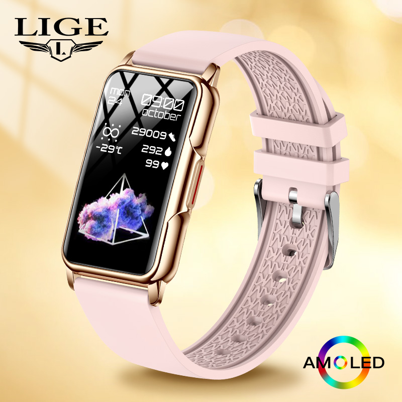 LIGE Pedômetro Bluetooth Chama - Watches Ladies Smartwatch avaliação e preço